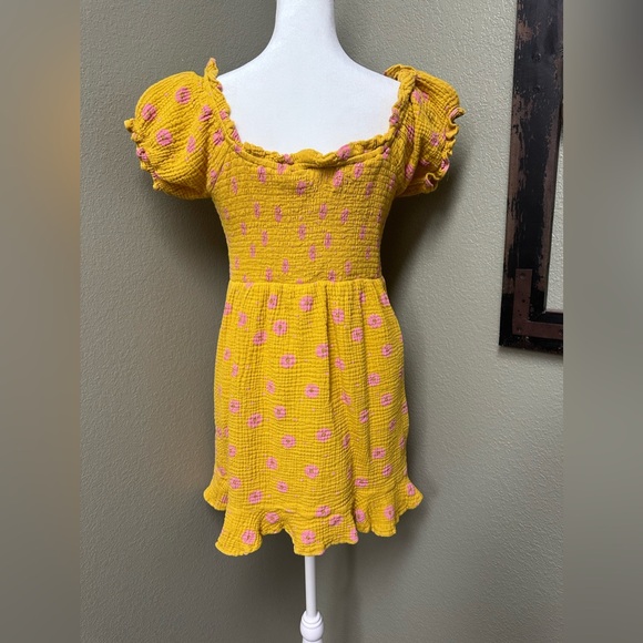 Entro mustard & pink floral mini dress - Picture 4 of 7